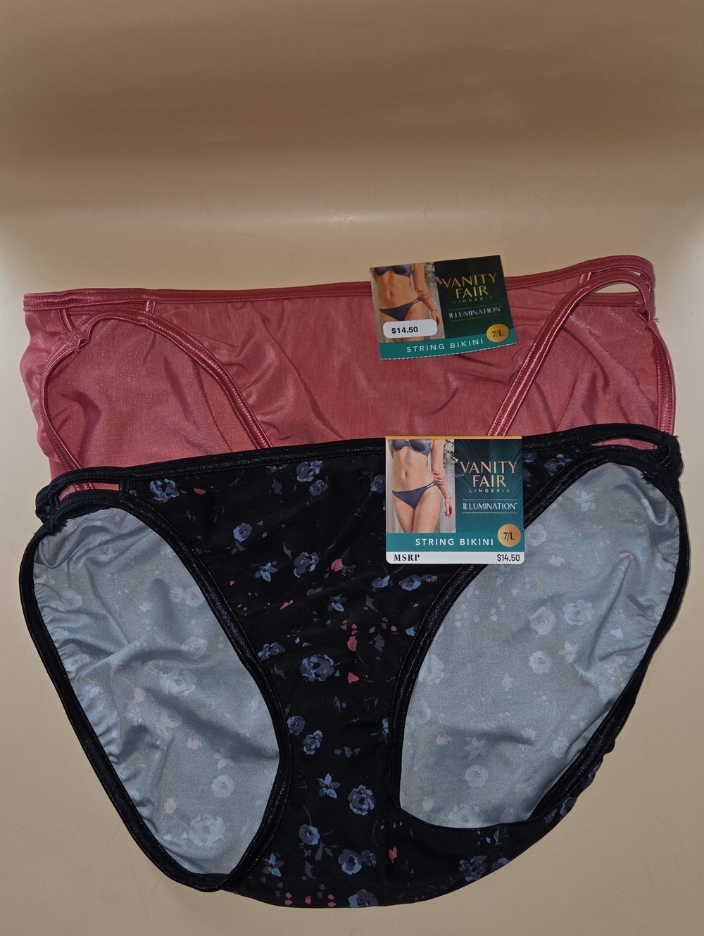 Vanity Fair Illumination String Bikini Panties - Set Of 2 Size 7 L